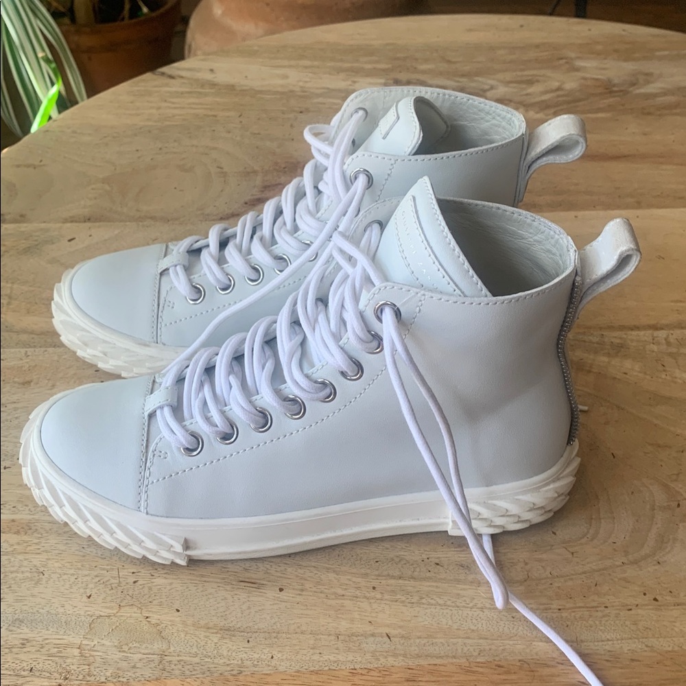 GIUSEPPE ZANOTTI BLABBER DONNA White Leather High-Top Sneakers - Size: EU 38.5